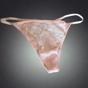 NWT CACIQUE 22/24 - 100% Silk Blush Pink Thongs